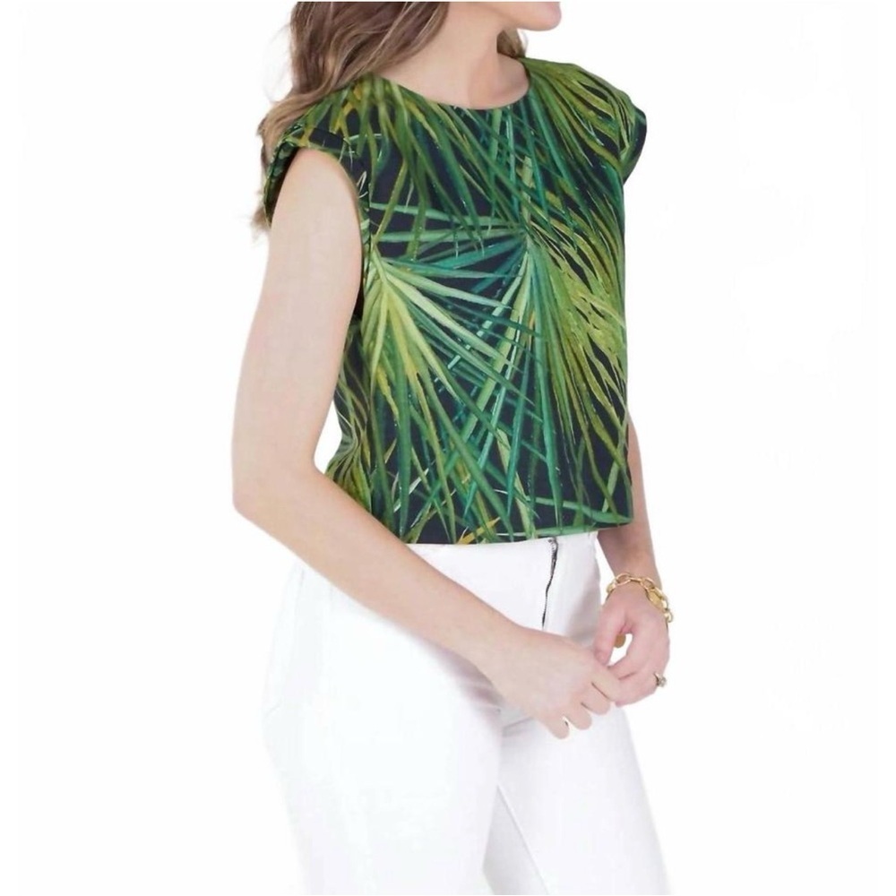 Emily McCarthy Hatti Bellamy Palm Cap Sleeve Tank